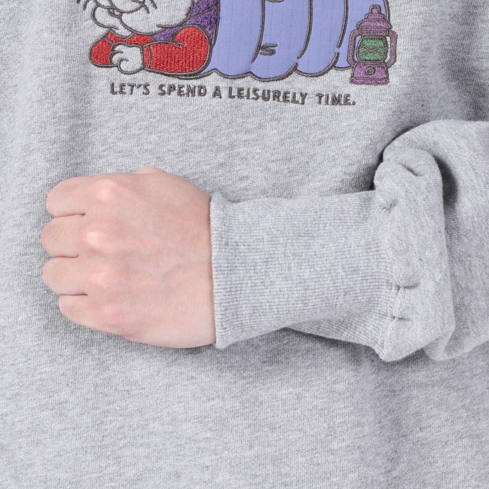 クリフメイヤー（KRIFF MAYER）（メンズ）サガラ刺繍 スウェット トレーナー キャンプラビット コットン100％裏起毛 クルーB 2323106-15 GRAY グレー