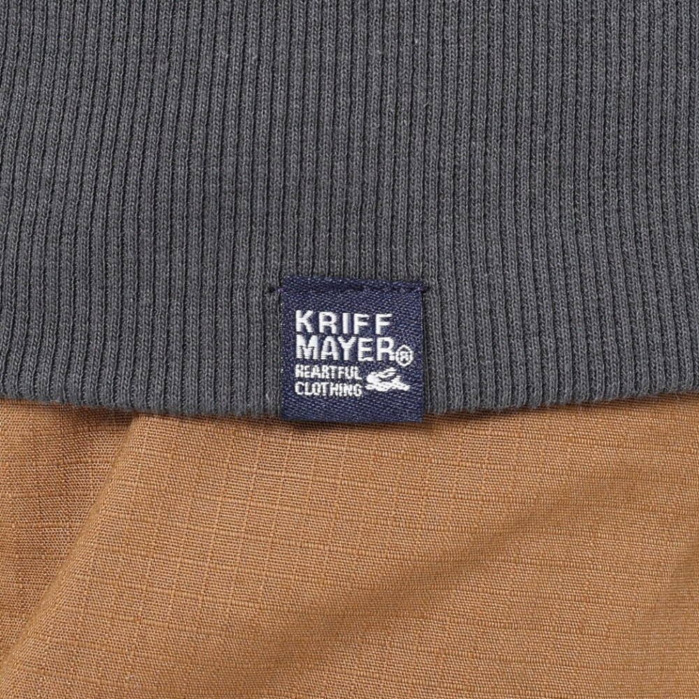 クリフメイヤー（KRIFF MAYER）（メンズ）サガラ刺繍 スウェット トレーナー キャンプラビット コットン100％裏起毛 クルーB 2323106-17 CHARCOAL チャコールグレー