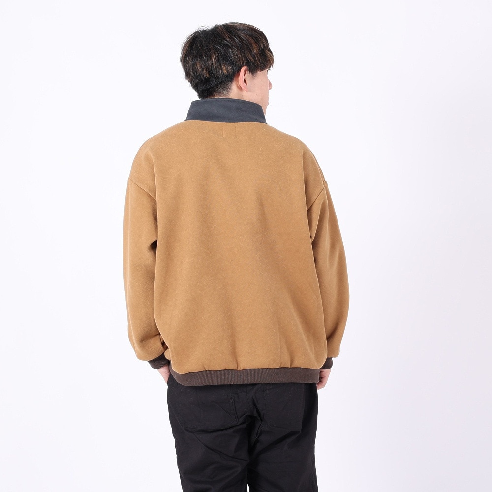 クリフメイヤー（KRIFF MAYER）（メンズ）トレーナー スウェット 裏起毛 マルチカラー ハーフジップ 2327801-20 BEIGE ベージュ 綿100