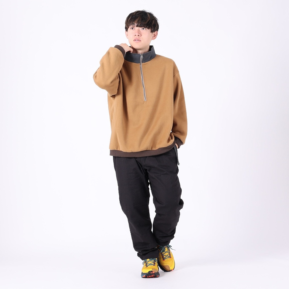 クリフメイヤー（KRIFF MAYER）（メンズ）トレーナー スウェット 裏起毛 マルチカラー ハーフジップ 2327801-20 BEIGE ベージュ 綿100