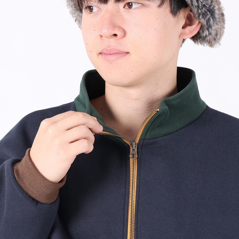 クリフメイヤー（KRIFF MAYER）（メンズ）トレーナー スウェット 裏起毛 マルチカラー ハーフジップ 2327801-79 NAVY ネイビー 綿100