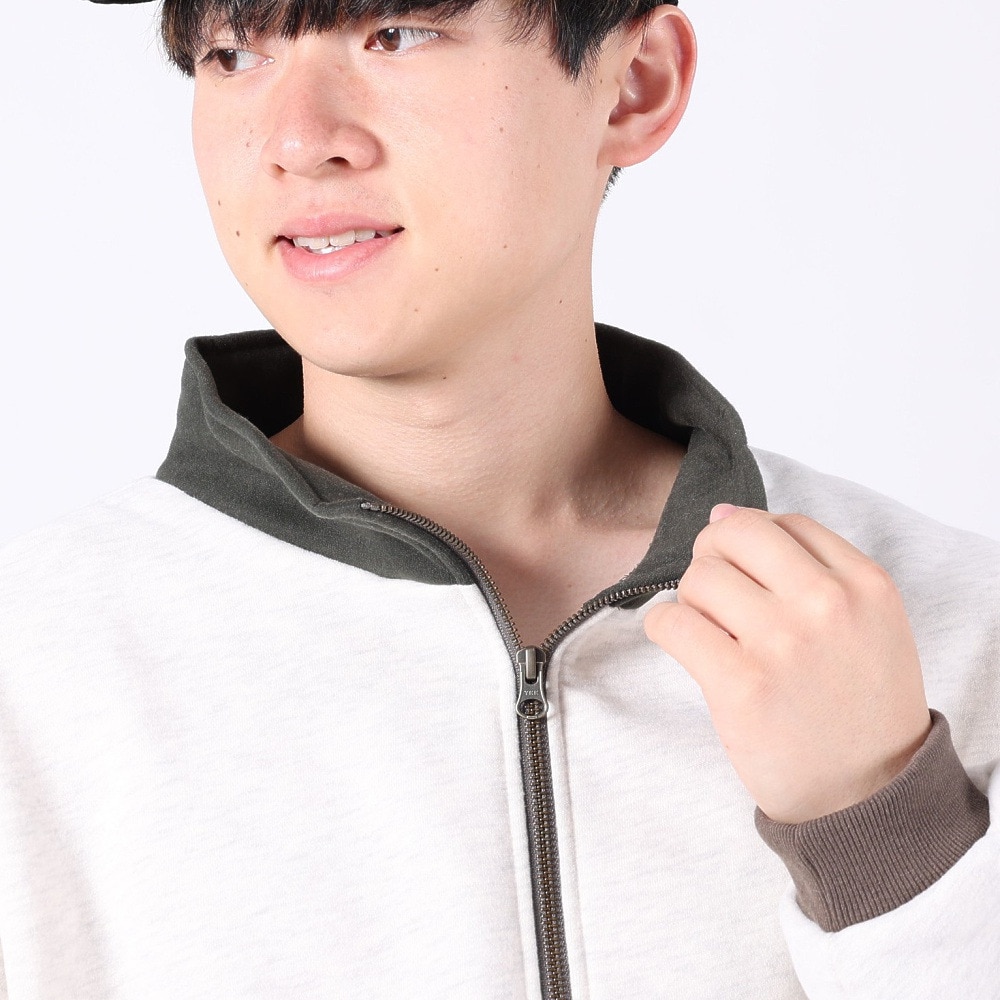 クリフメイヤー（KRIFF MAYER）（メンズ）トレーナー スウェット 裏起毛 マルチカラー ハーフジップ 2327801-8 IVORY アイボリー 綿100
