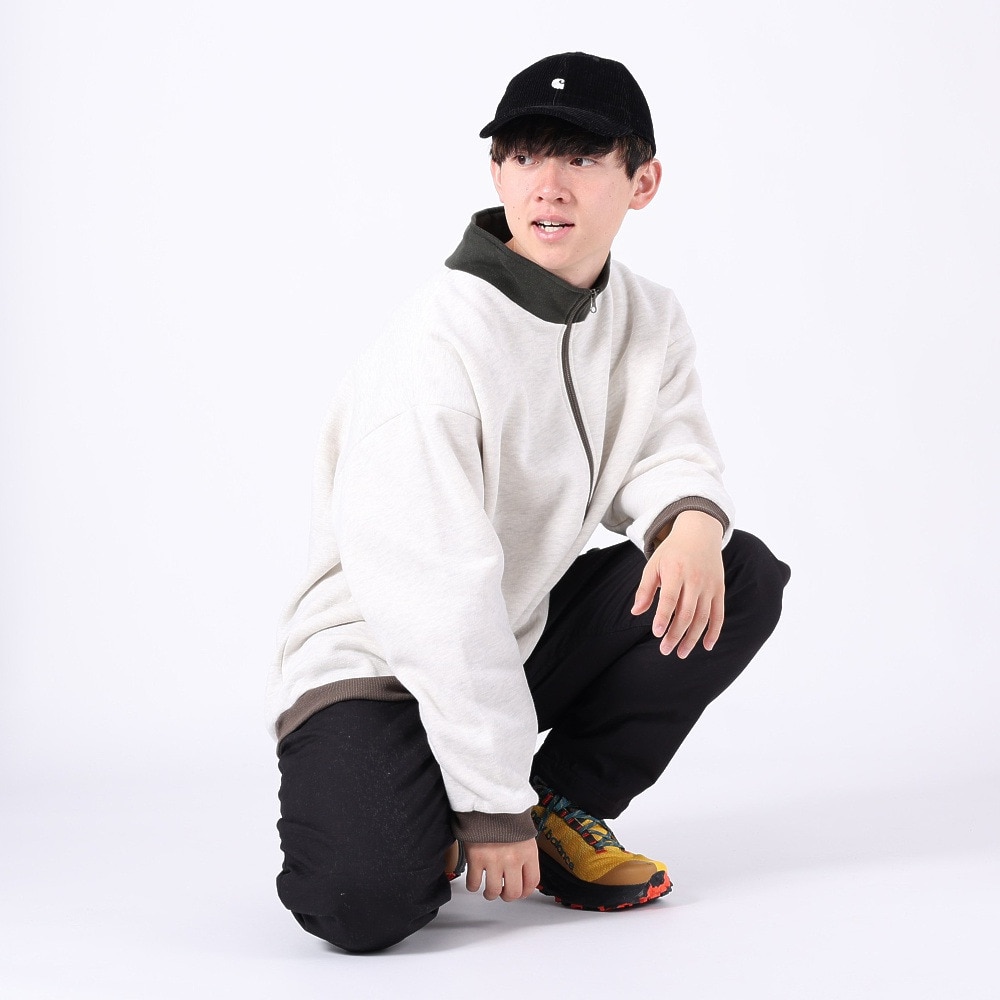 クリフメイヤー（KRIFF MAYER）（メンズ）トレーナー スウェット 裏起毛 マルチカラー ハーフジップ 2327801-8 IVORY アイボリー 綿100