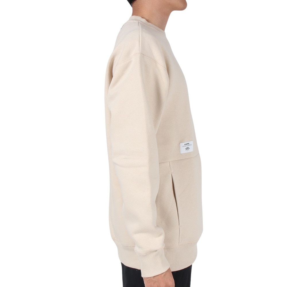 ボンファイア（Bonfire）（メンズ）スウェット 無地 DRAFT FLEECE ドラフトフリース トレーナー 50BNF3FCD2287 BEG ベージュ