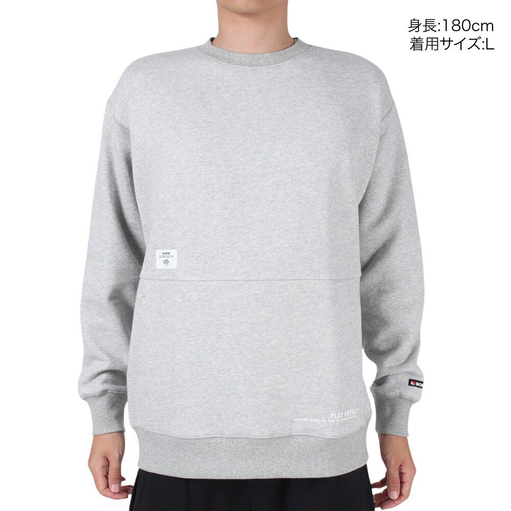 ボンファイア（Bonfire）（メンズ）スウェット 無地 DRAFT FLEECE ドラフトフリース トレーナー 50BNF3FCD2287 GRY グレー