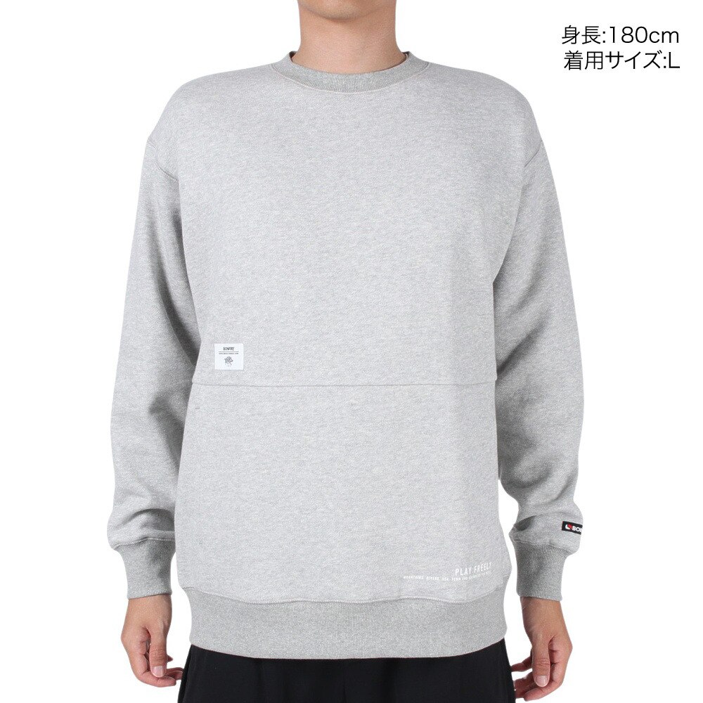 ボンファイア（Bonfire）（メンズ）DRAFT FLEECE トレーナー 50BNF3FCD2287 GRY