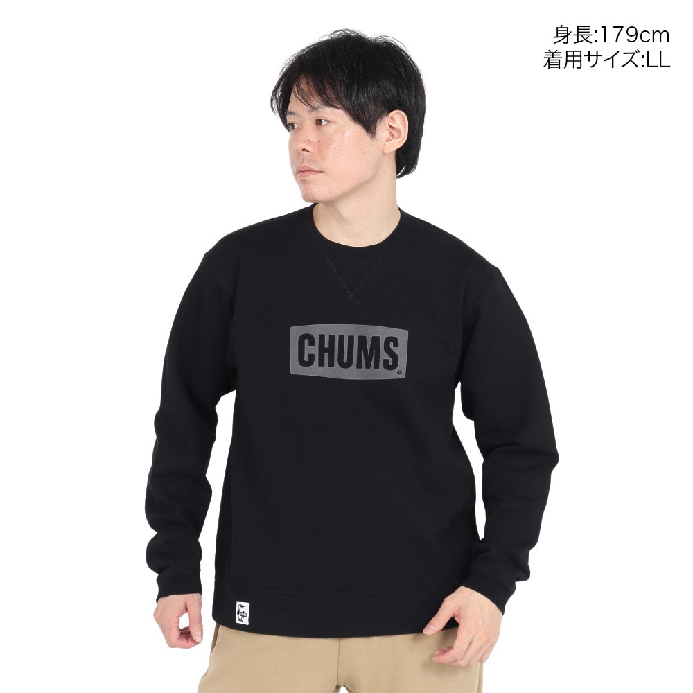 チャムス（CHUMS）（メンズ）スウェット トレーナー チャムス ロゴ クルートップ CH00-1416-K083 ブラック 裏起毛 綿100
