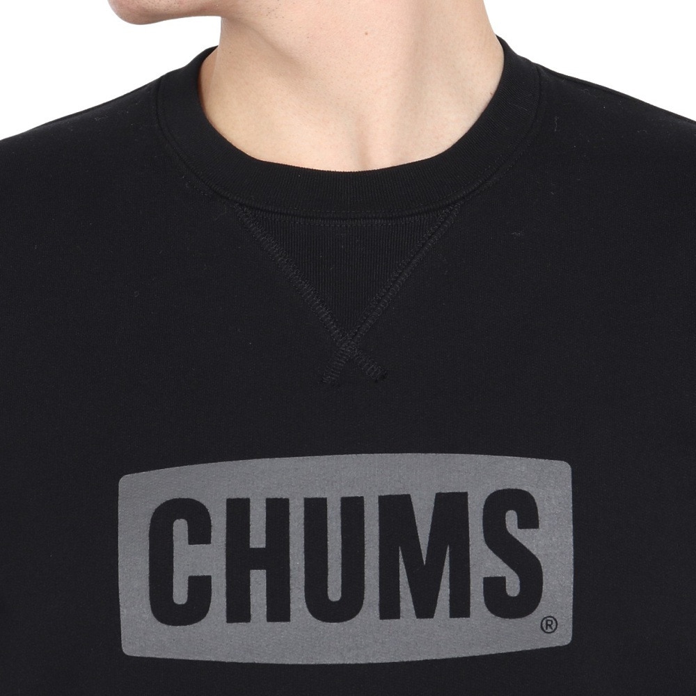 チャムス（CHUMS）（メンズ）スウェット トレーナー チャムス ロゴ クルートップ CH00-1416-K083 ブラック 裏起毛 綿100