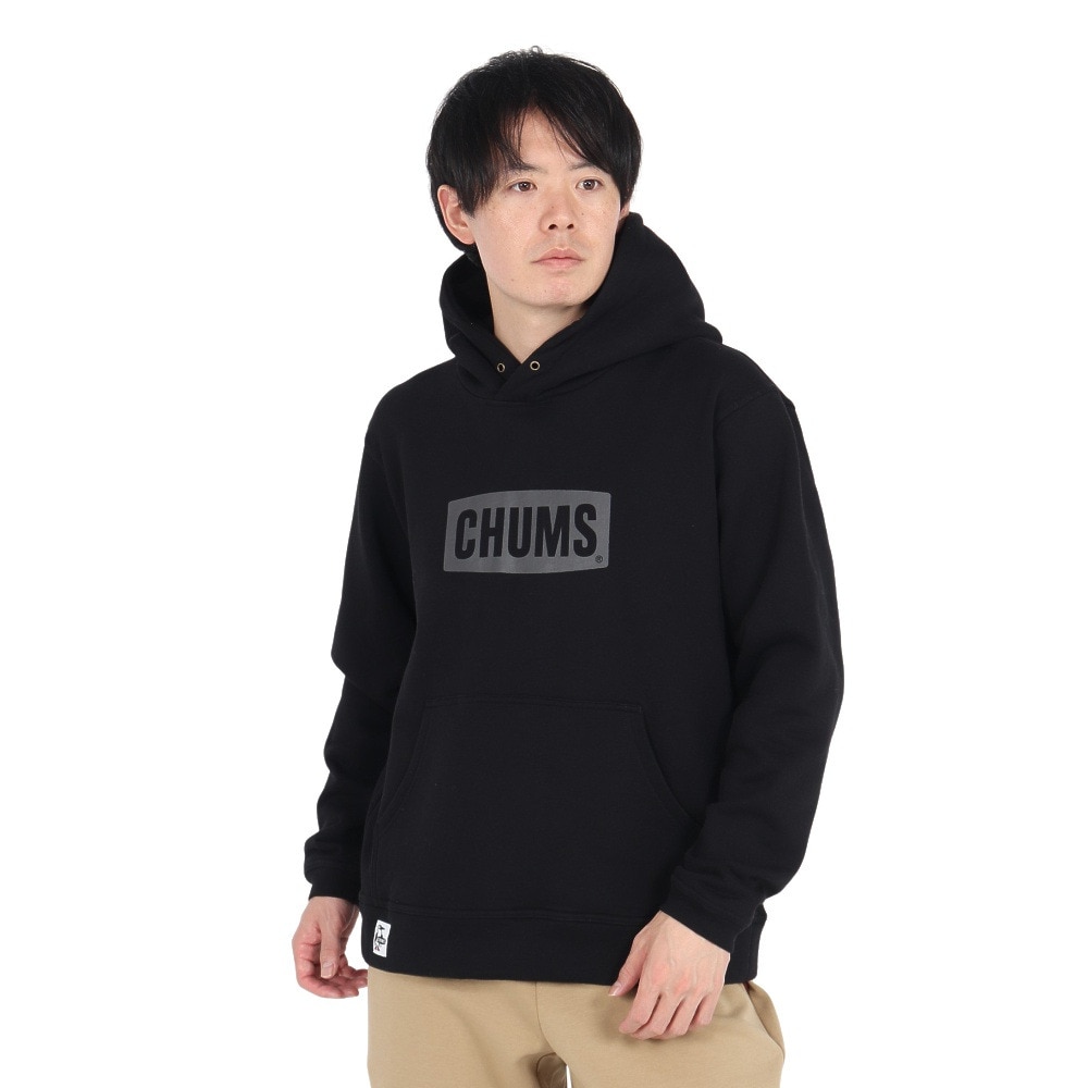 チャムス（CHUMS）（メンズ）スウェット パーカー チャムス ロゴ プルオーバー CH00-1418-K083 ブラック 裏起毛 綿100