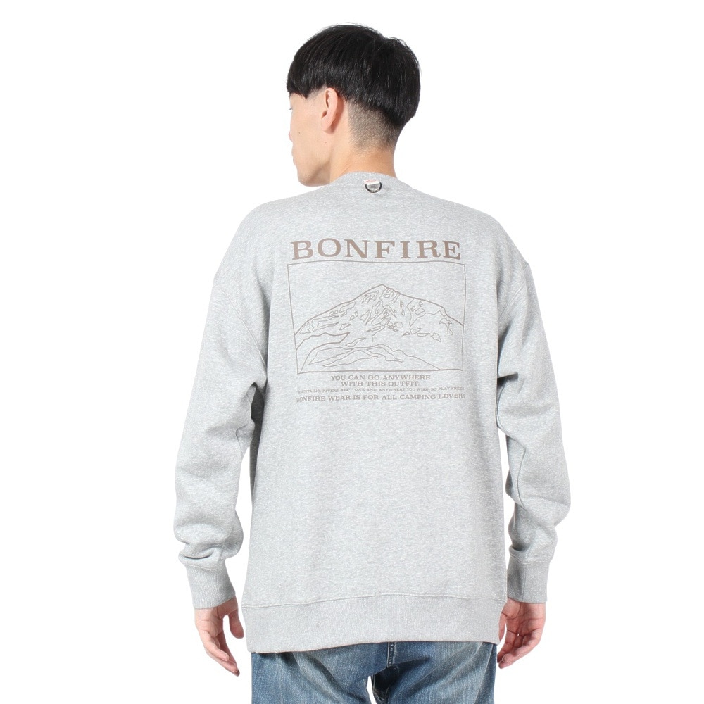 ボンファイア（Bonfire）（メンズ）STENCIL CREW スウェットシャツ 50BNF4FCD2365 GRY
