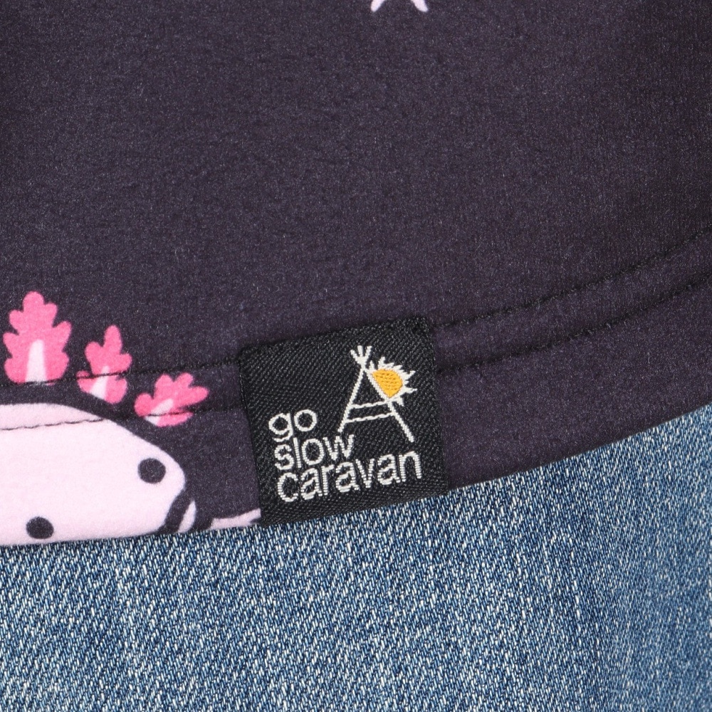 ゴースローキャラバン（GOSLOWCARAVAN）（メンズ、レディース）寝るまで気持ちいい 総柄 スムース プルオーバー 336101 BLK