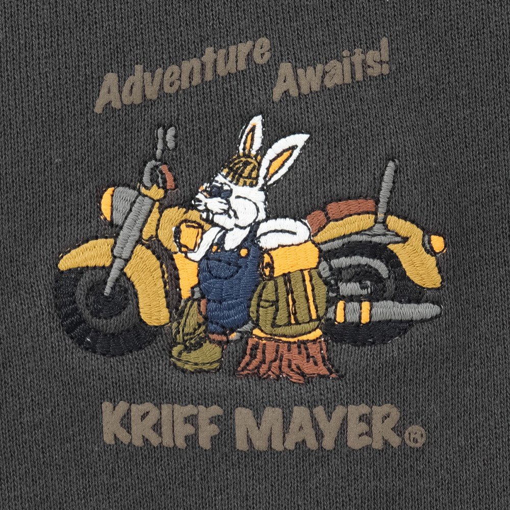 クリフメイヤー（KRIFF MAYER）（メンズ）裏起毛 ワンポイント バイクラビット スウェットシャツ 2523104:17:CHARCOAL