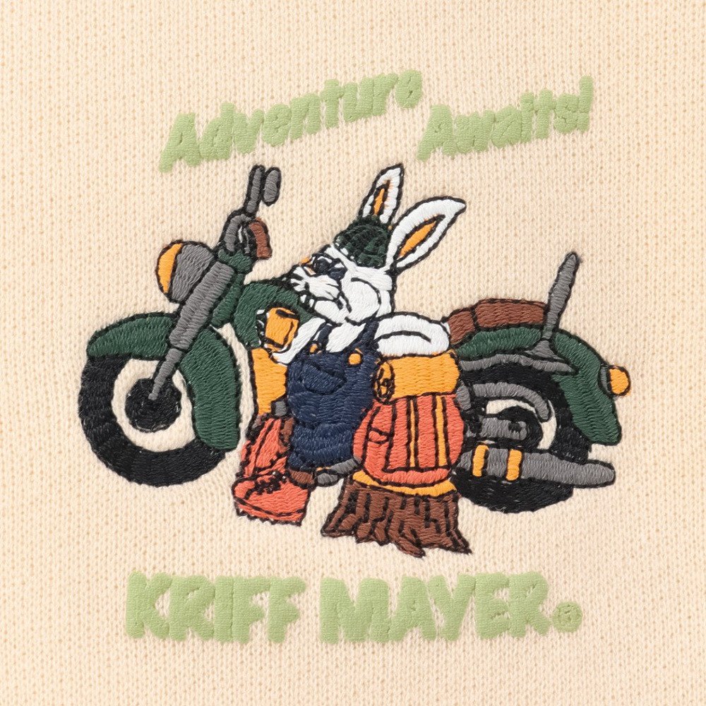 クリフメイヤー（KRIFF MAYER）（メンズ）裏起毛 ワンポイント バイクラビット スウェットシャツ 2523104:9:NATURAL