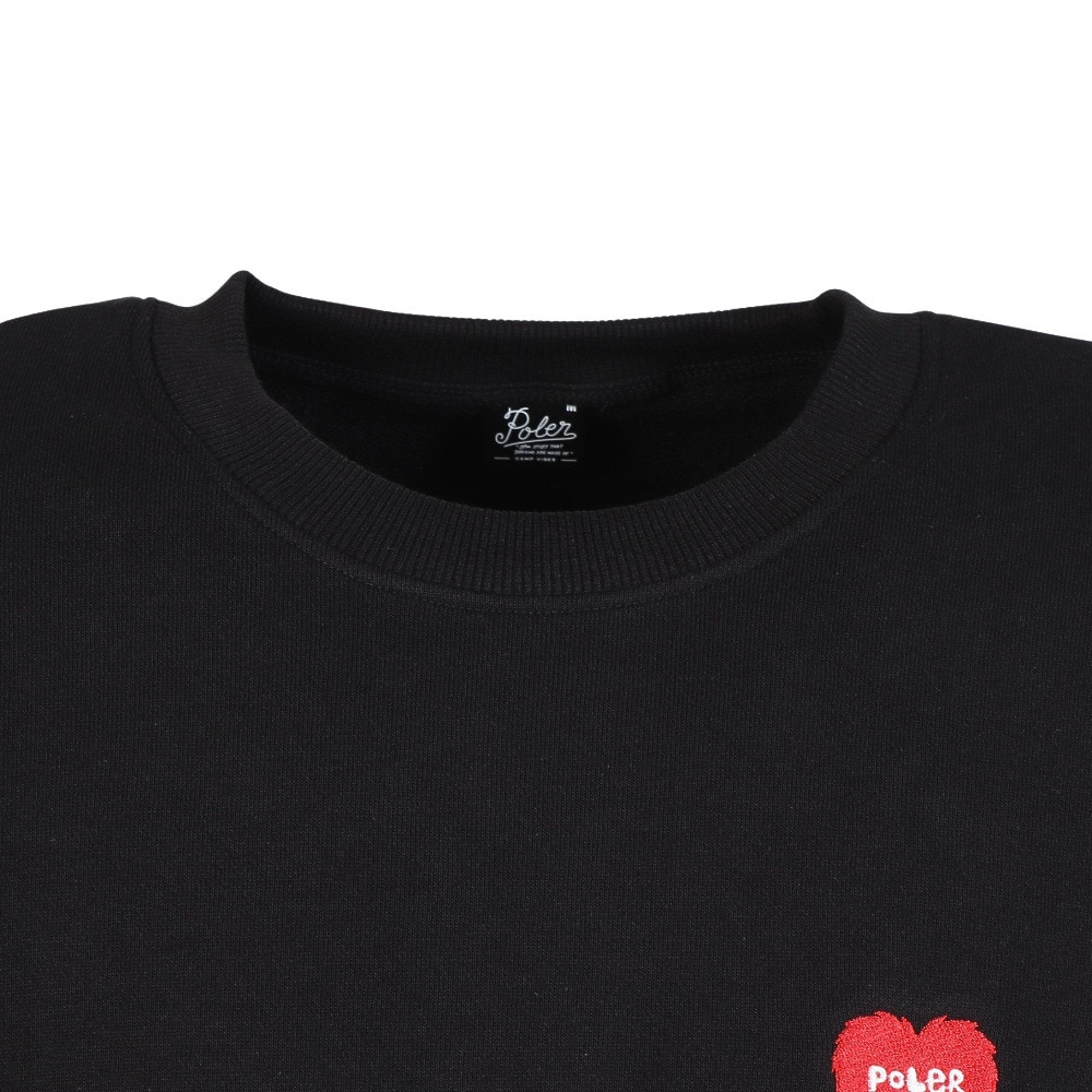 ポーラー（POLER）（メンズ）トレーナー FURRY HEART クルーネック 253MCV0043-BLK