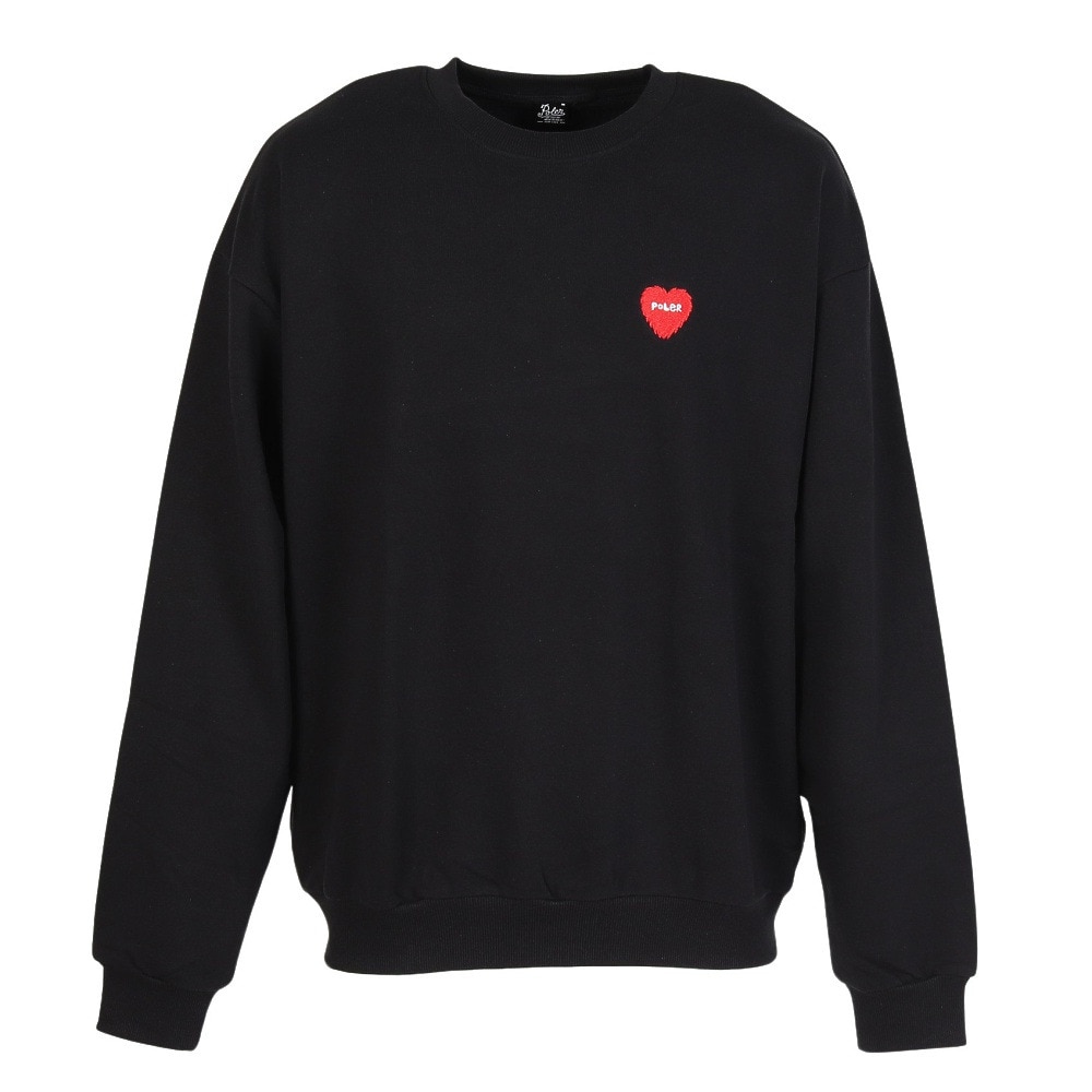 ポーラー（POLER）（メンズ）トレーナー FURRY HEART クルーネック 253MCV0043-BLK