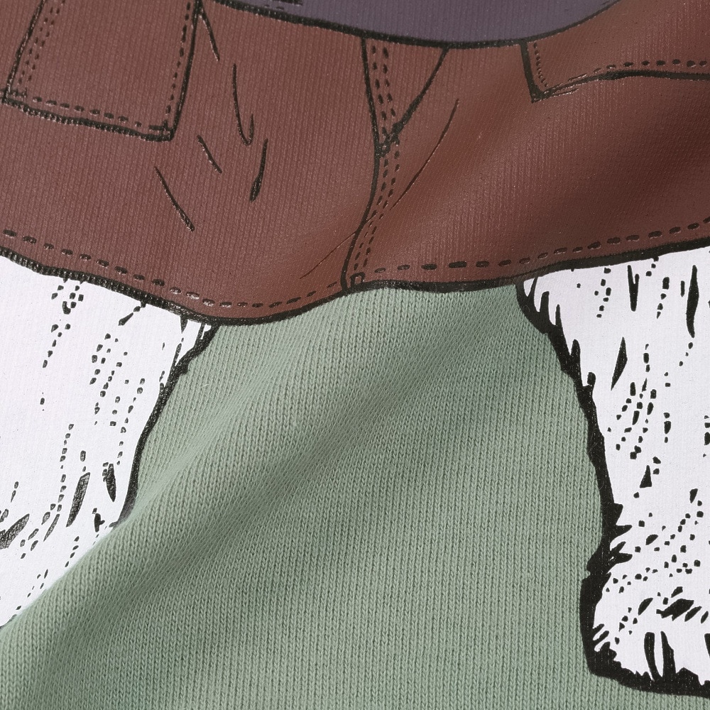 ゴースローキャラバン（GOSLOWCARAVAN）（メンズ、レディース）空紡糸裏毛 スキレットピザクマ ヘムスピンドルクルースウェットシャツ 352606 GRY