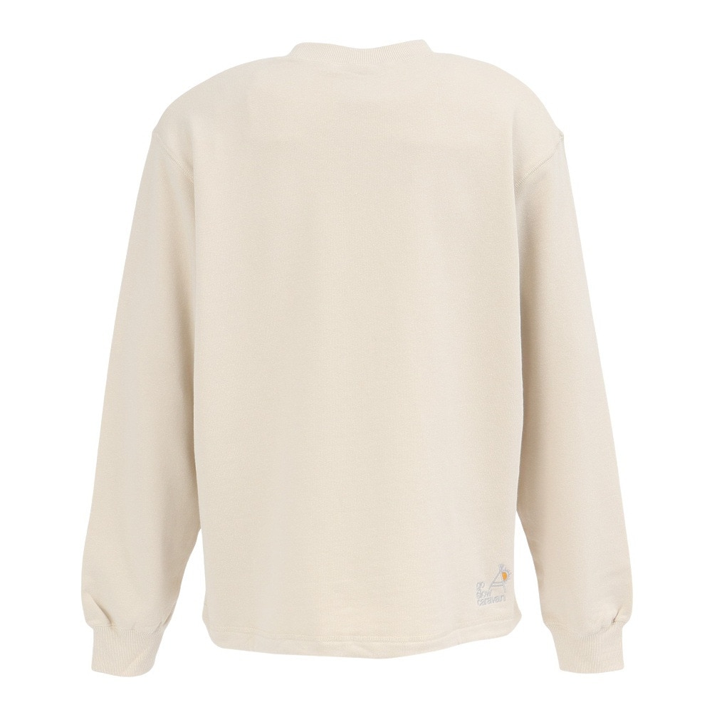 ゴースローキャラバン（GOSLOWCARAVAN）（メンズ）空紡糸裏毛 スキレットピザクマ ヘムスピンドルクルースウェットシャツ 352606 IVY