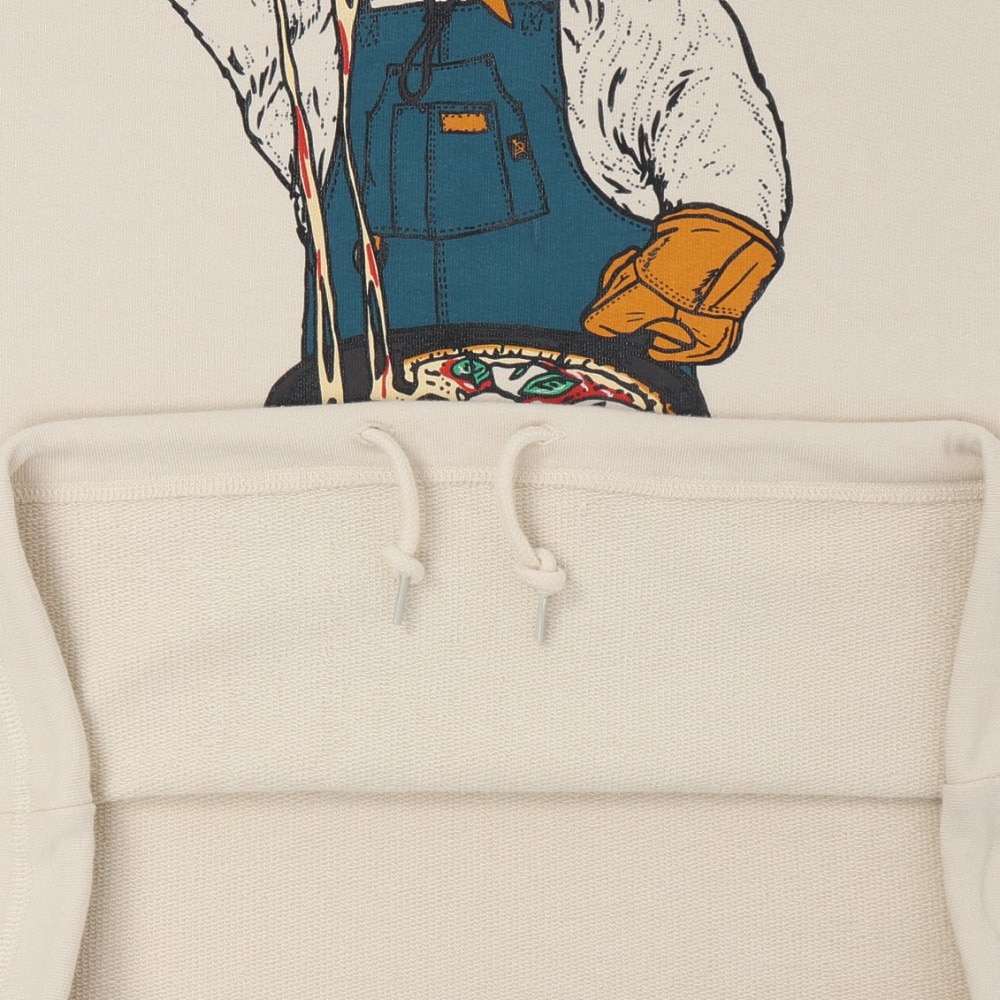 ゴースローキャラバン（GOSLOWCARAVAN）（メンズ）空紡糸裏毛 スキレットピザクマ ヘムスピンドルクルースウェットシャツ 352606 IVY