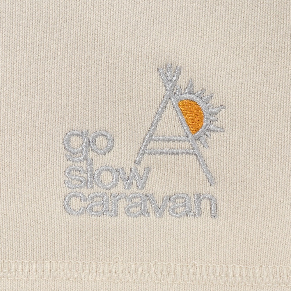 ゴースローキャラバン（GOSLOWCARAVAN）（メンズ）空紡糸裏毛 スキレットピザクマ ヘムスピンドルクルースウェットシャツ 352606 IVY