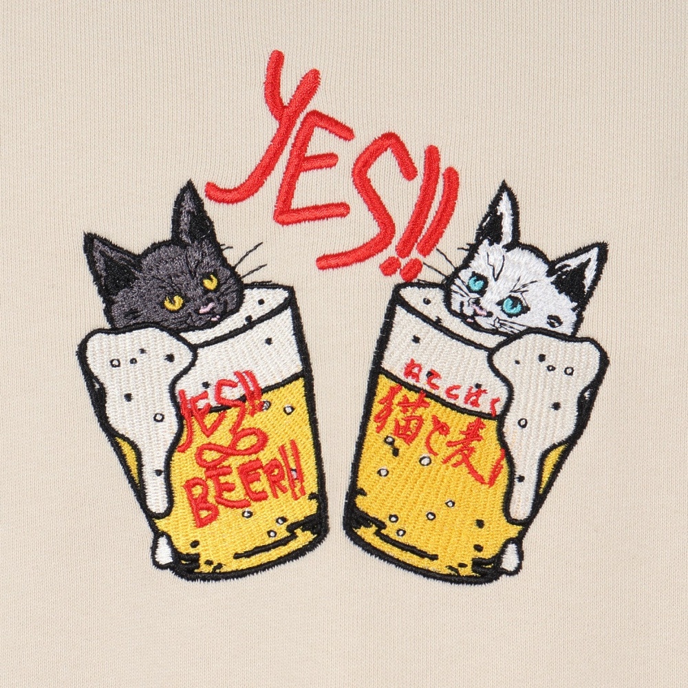 ゴースローキャラバン（GOSLOWCARAVAN）（メンズ）空紡糸裏毛 猫と麦酒 ヘムスピンドルクルースウェットシャツ 352608 IVY