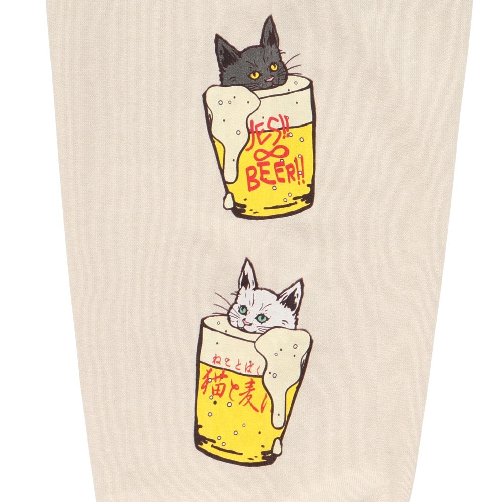 ゴースローキャラバン（GOSLOWCARAVAN）（メンズ）空紡糸裏毛 猫と麦酒 ヘムスピンドルクルースウェットシャツ 352608 IVY