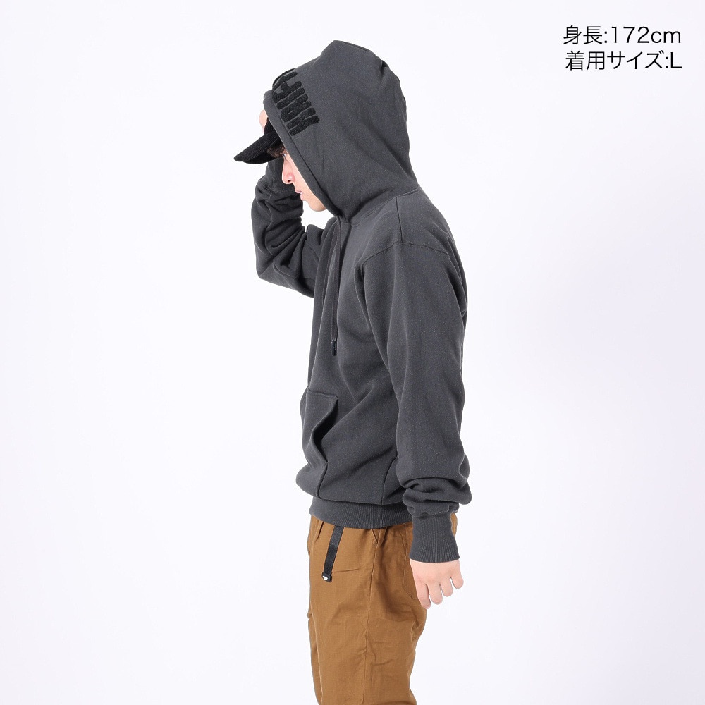 クリフメイヤー（KRIFF MAYER）（メンズ）スウェット 裏起毛 パーカー フードロゴ 2323103-17 CHARCOAL チャコールグレー 綿100 ほどよい厚地