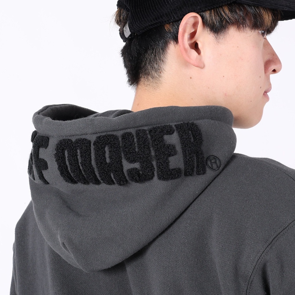 クリフメイヤー（KRIFF MAYER）（メンズ）スウェット 裏起毛 パーカー フードロゴ 2323103-17 CHARCOAL チャコールグレー 綿100 ほどよい厚地