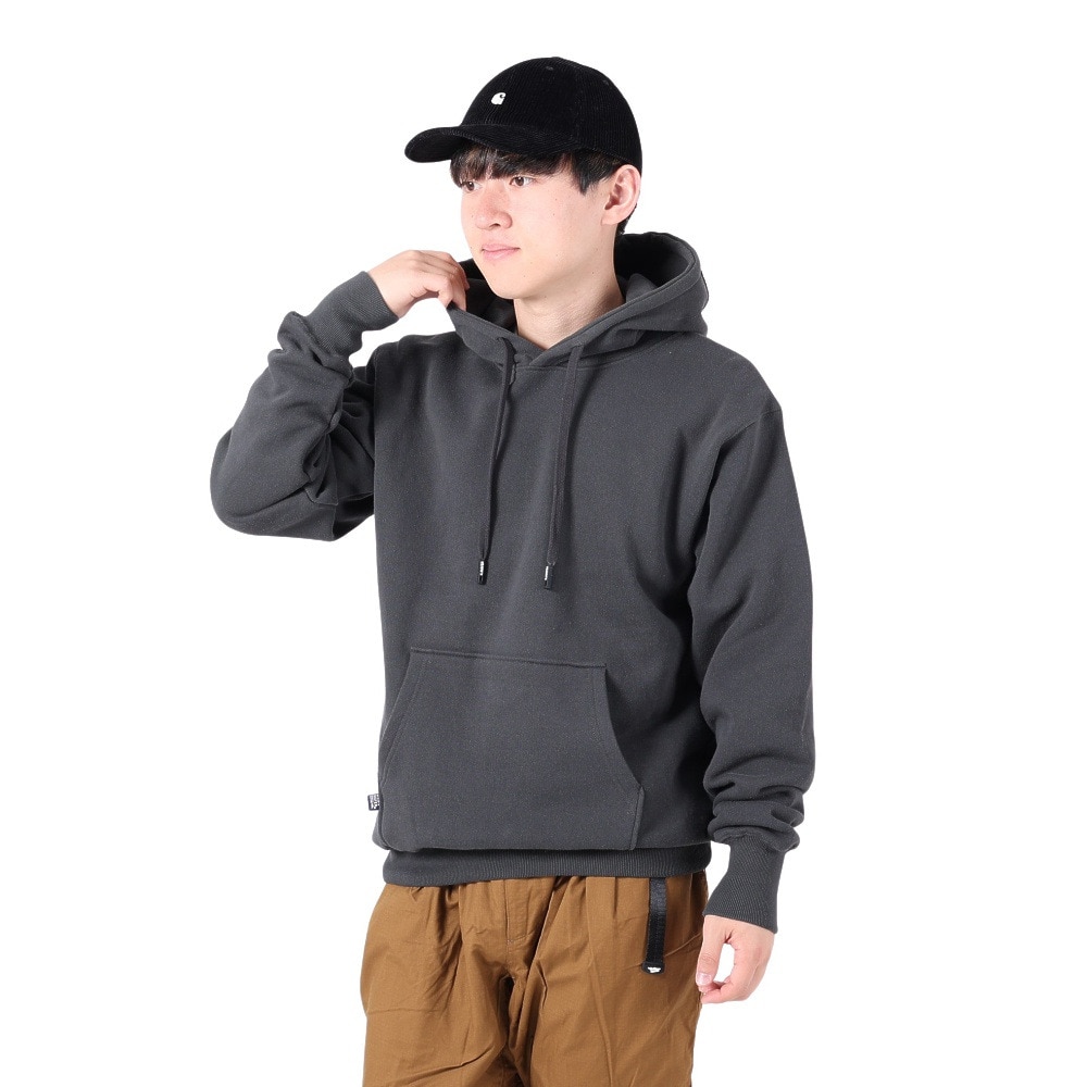 クリフメイヤー（KRIFF MAYER）（メンズ）スウェット 裏起毛 パーカー フードロゴ 2323103-17 CHARCOAL チャコールグレー 綿100 ほどよい厚地
