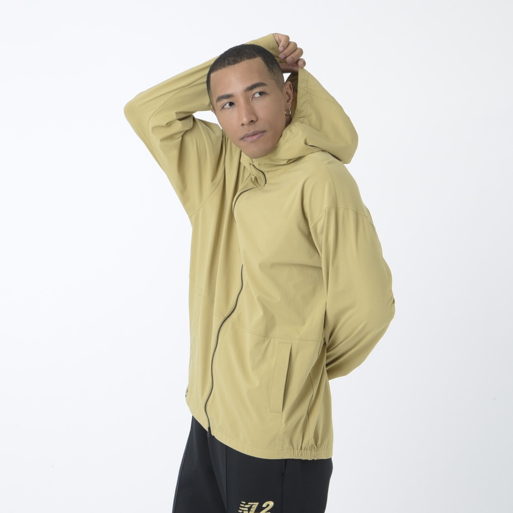 ニューバランス（new balance）（メンズ）パーカー MT1996 フルジップ フーディ AMJ45012 BG4 サンドベージュ 吸汗速乾 4wayストレッチ UPF40+