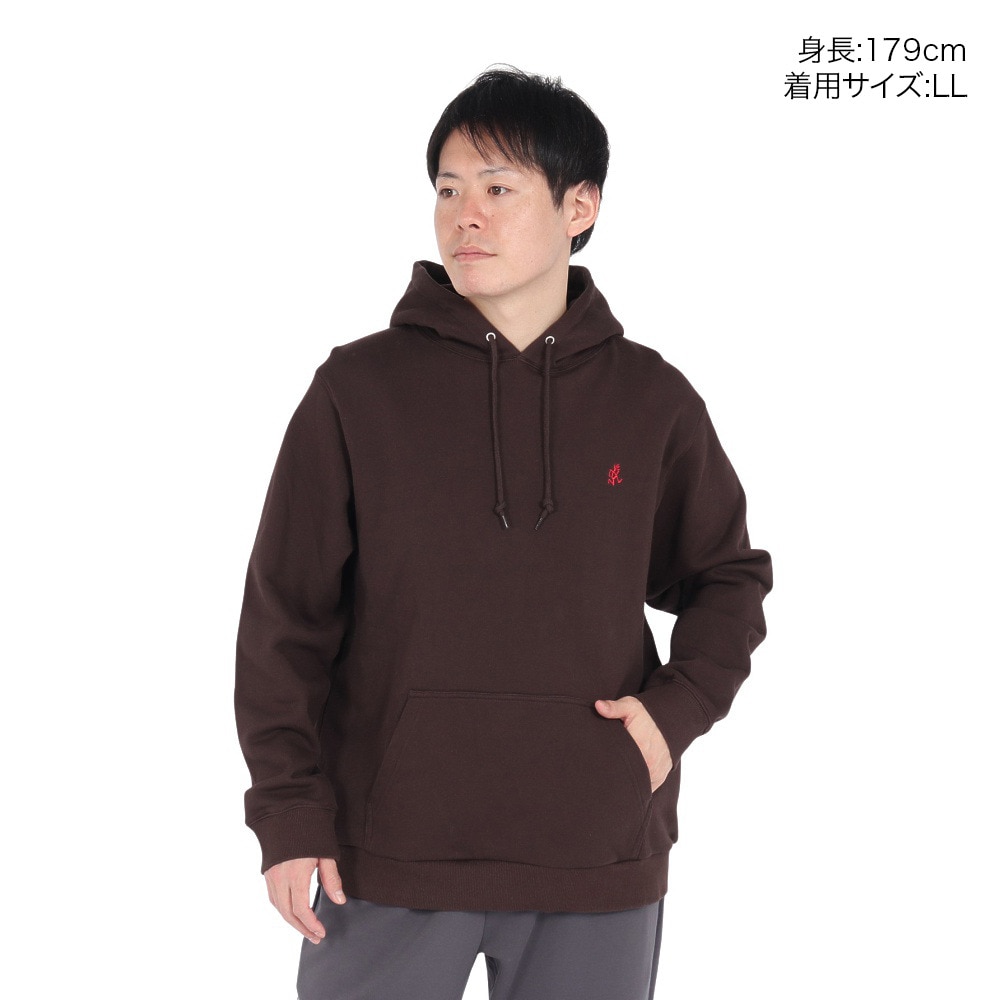 グラミチ（Gramicci）（メンズ、レディース）ワンポイント フーディー スウェットシャツ G303-FT-DARK BROWN パーカー