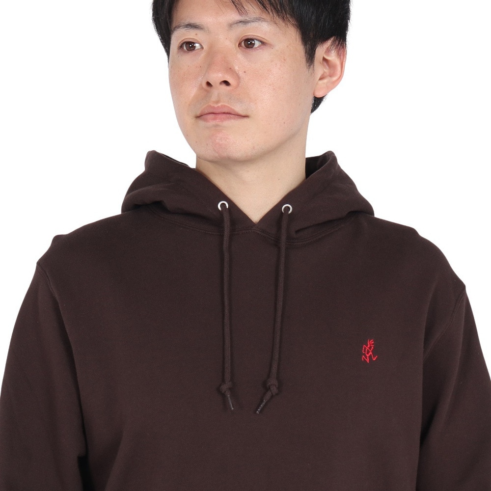 グラミチ（Gramicci）（メンズ、レディース）ワンポイント フーディー スウェットシャツ G303-FT-DARK BROWN パーカー