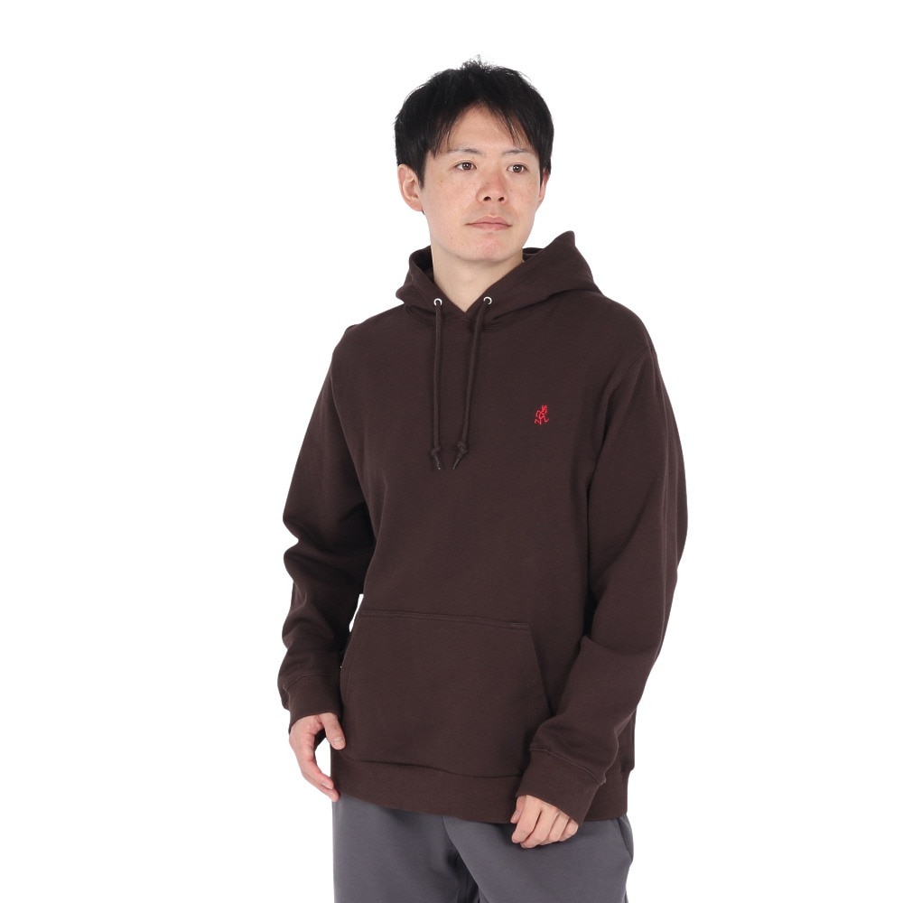 グラミチ（Gramicci）（メンズ、レディース）ワンポイント フーディー スウェットシャツ G303-FT-DARK BROWN パーカー