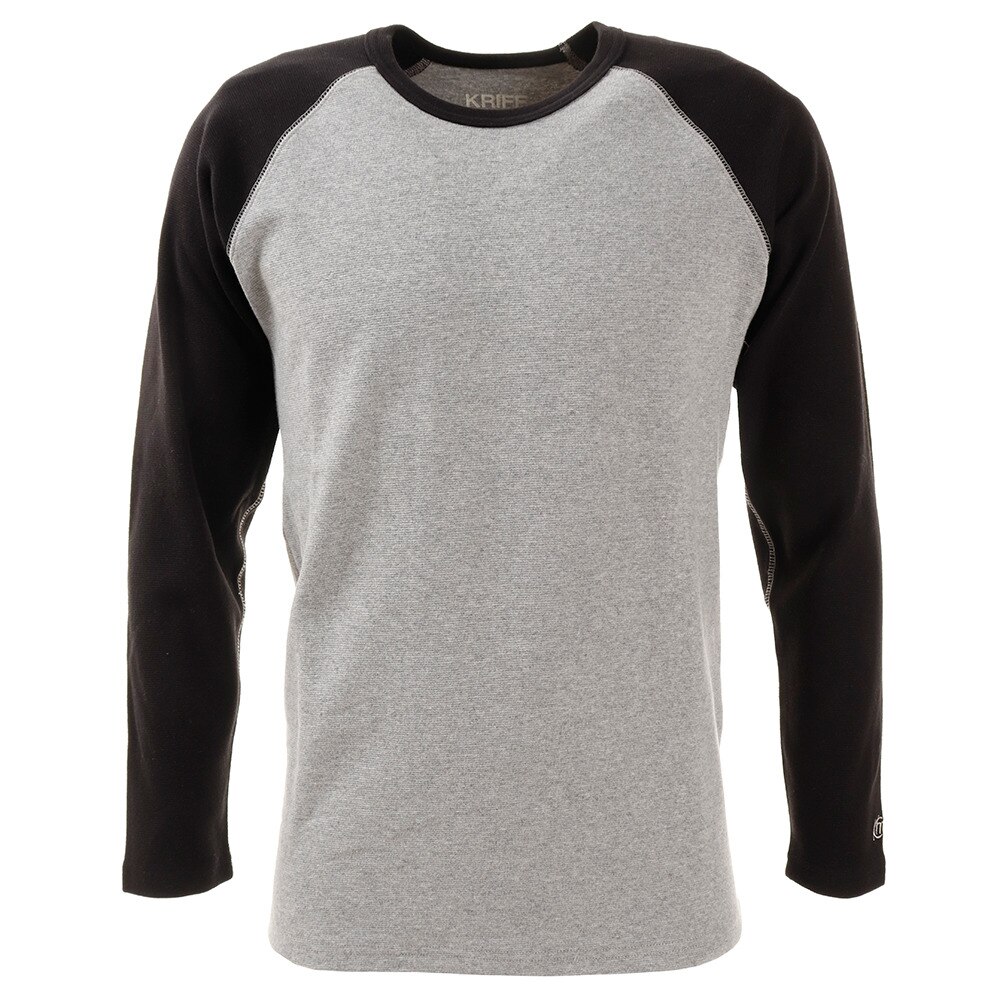  Tシャツ メンズ 長袖 スーパーヘビーリップル 1947202-1404:GRAY/BLK