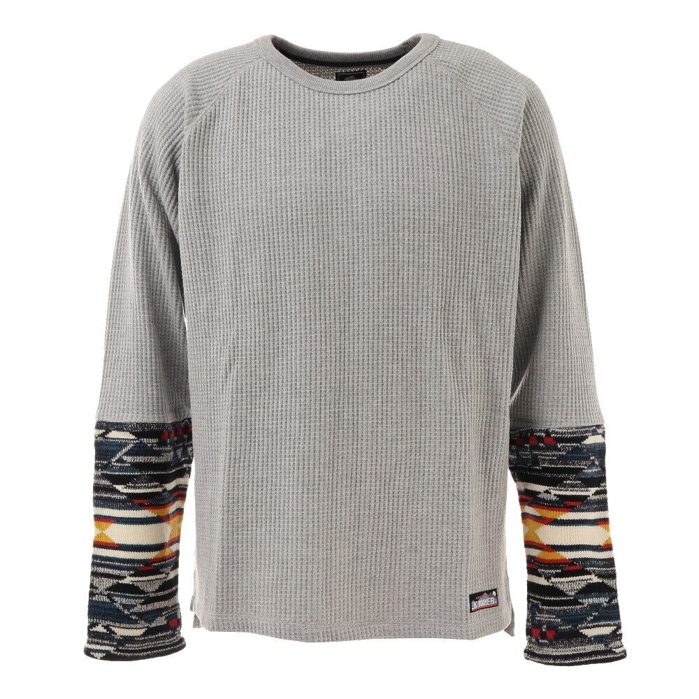  袖ニットサーマルロンTシャツ 1927201-15:GRAY