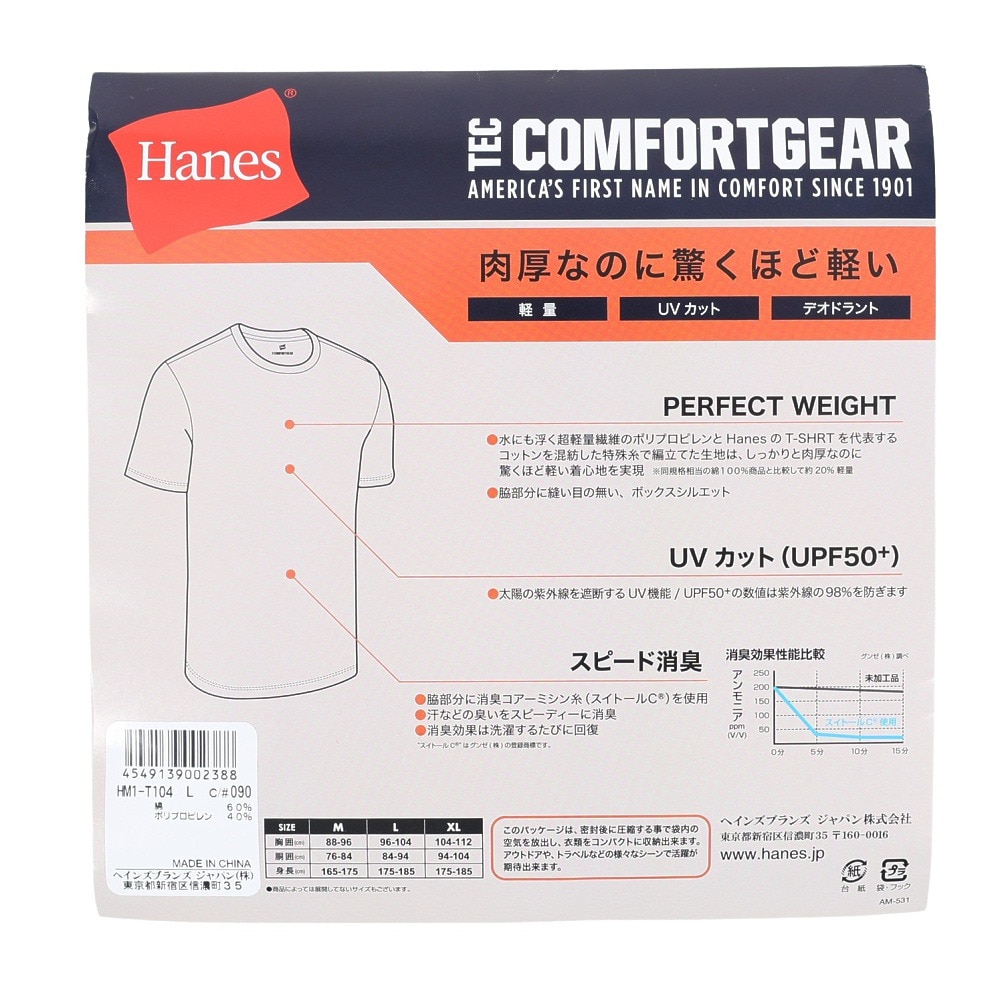 ヘインズ（Hanes）（メンズ）PERFECT WEIGHT 半袖 Tシャツ HM1-T104090