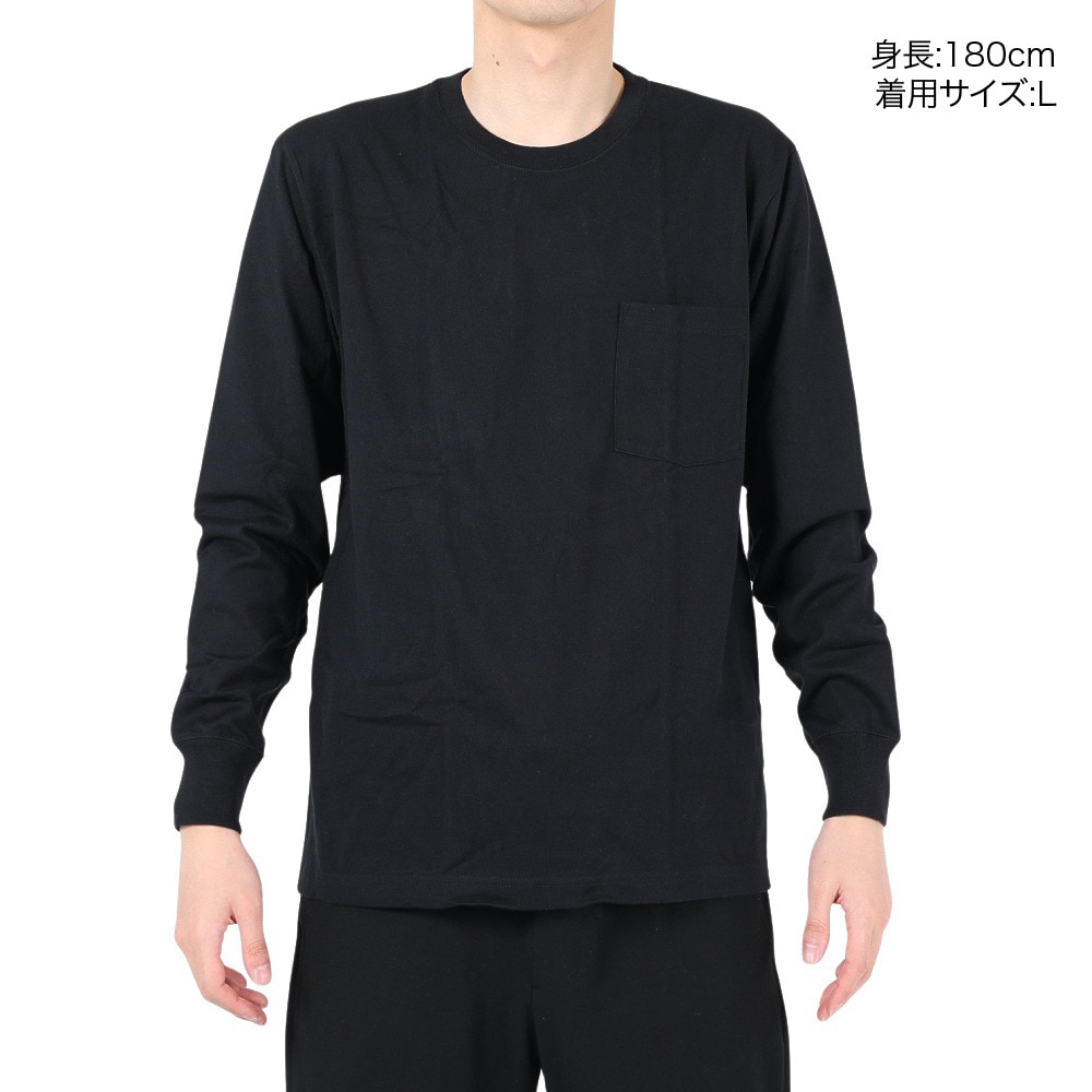 ヘインズ（Hanes）（メンズ）PERFECT WEIGHT ロングスリーブポケットTシャツ HM4-U101 090