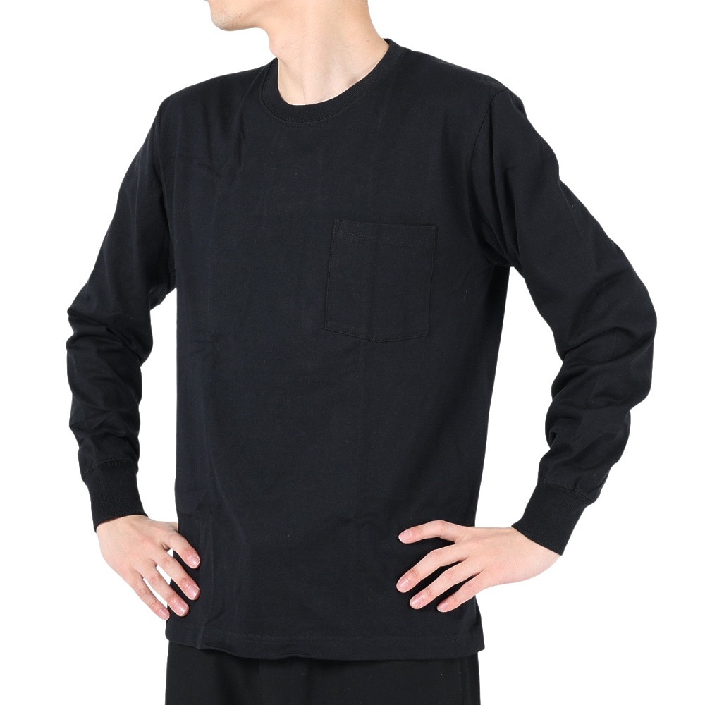 ヘインズ（Hanes）（メンズ）PERFECT WEIGHT ロングスリーブポケットTシャツ HM4-U101 090