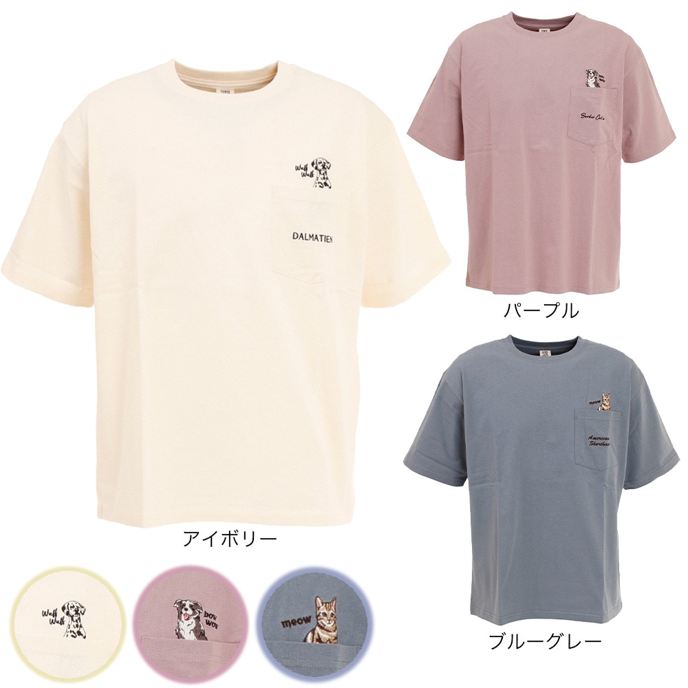 パワー・トゥ・ザ・ピープル（POWER TO THE PEOPLE）（メンズ）ANIMAL ポケット刺繍 半袖 Tシャツ 2501030-06 OFF