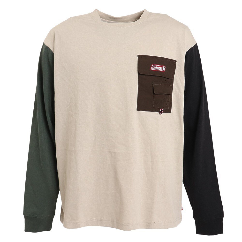 コールマン コールマン Coleman メンズ アウトドア トレッキング 布帛 ポケット付き 長袖ｔシャツ X5252a Beg アウトドア キャンプ用品はエルブレス