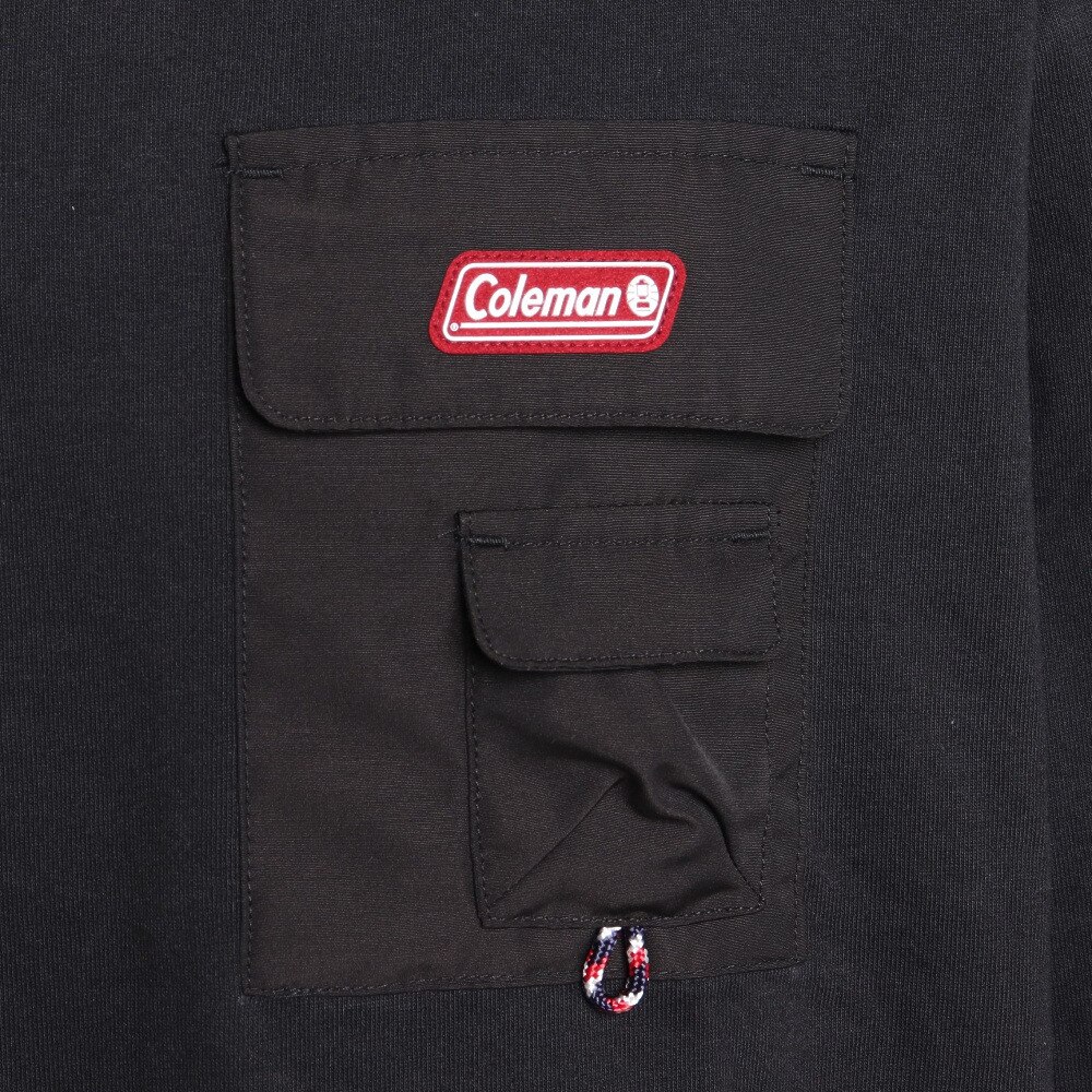 コールマン（Coleman）（メンズ）アウトドア トレッキング 布帛 ポケット付き 長袖Tシャツ X5252A BLK
