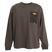 コールマン（Coleman）（メンズ）アウトドア トレッキング 布帛 ポケット付き 長袖Tシャツ X5252A BRN