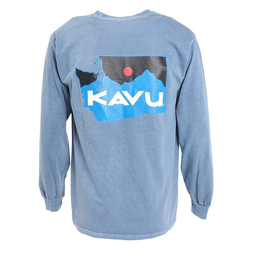 カブー（KAVU）（メンズ）アウトドア トレッキング ワシントンマップ コットン 長袖Tシャツ 19821714 BLU