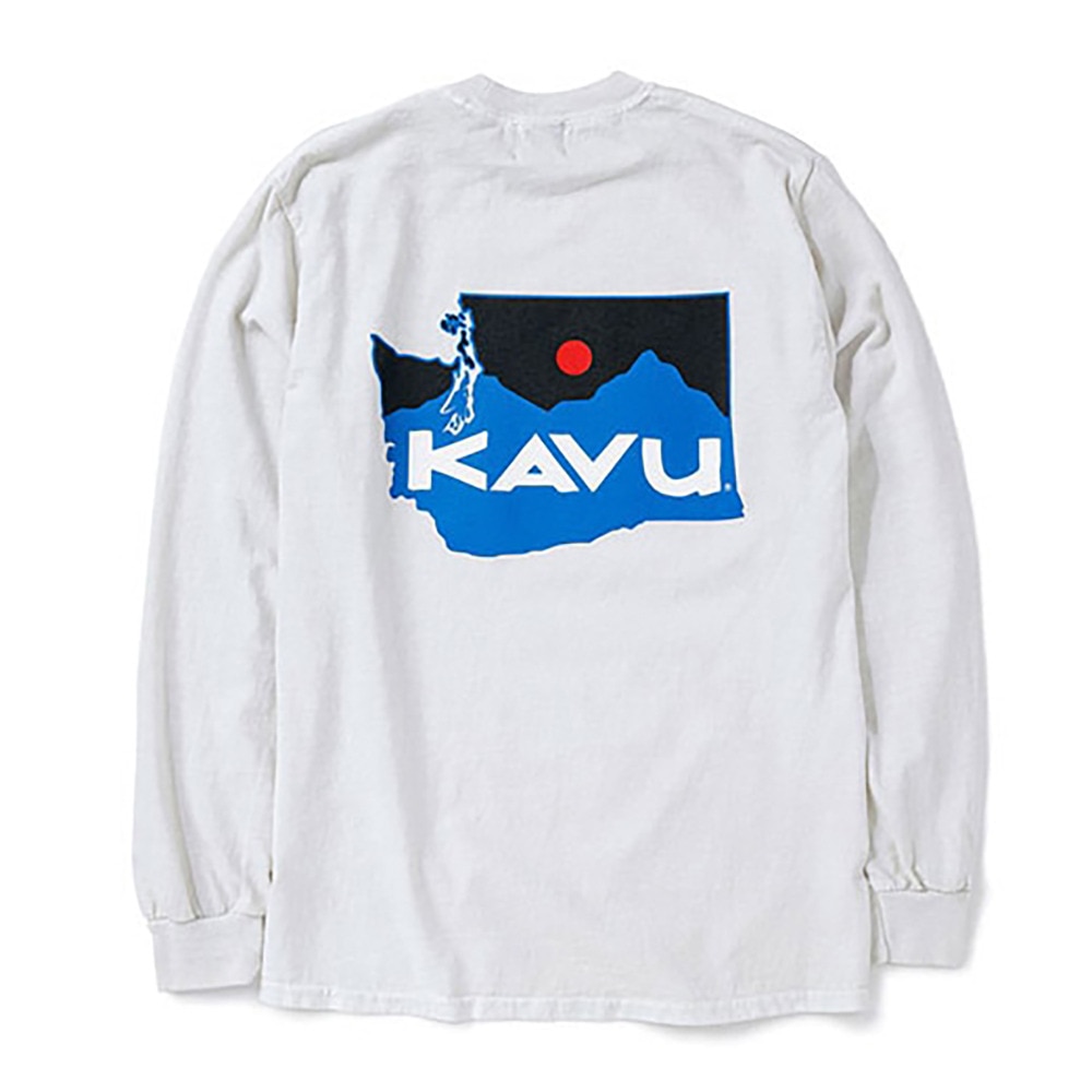 カブー（KAVU）（メンズ）ワシントンマップ ロングスリーブTシャツ 長袖 19821714 IVR アイボリー