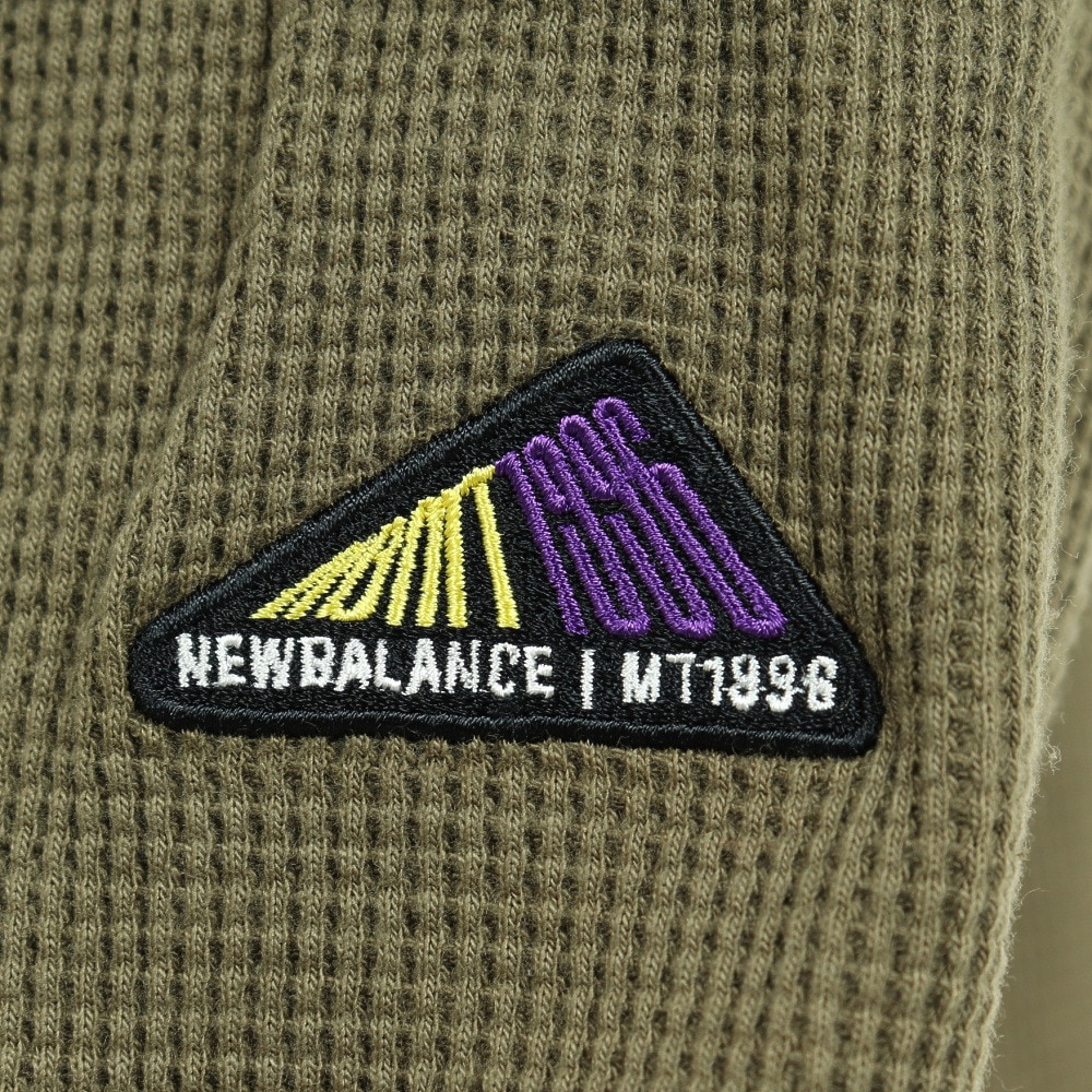 ニューバランス（new balance）（メンズ）長袖Tシャツ ロンT MT1996 ワッフルTシャツ JMTL2065DRC グリーン 通気性 速乾 アクティブウェア