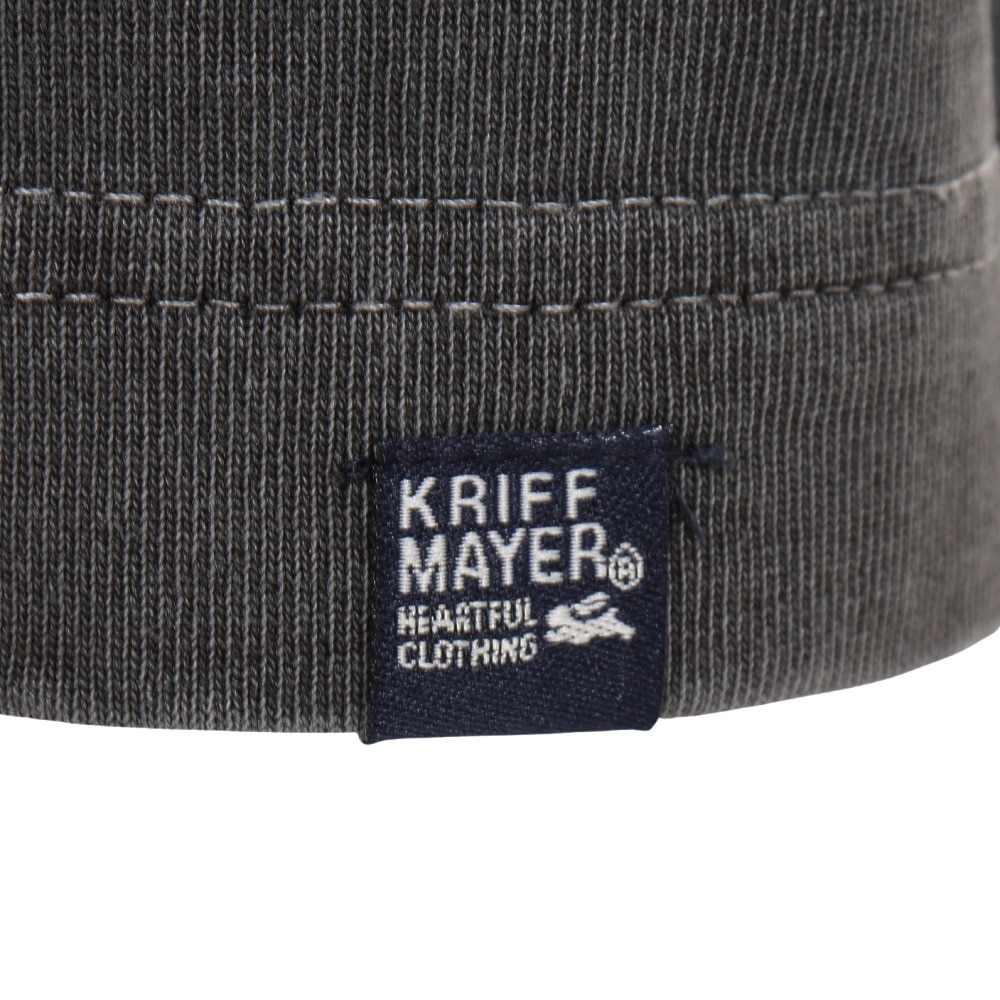 クリフメイヤー（KRIFF MAYER）（メンズ）長袖Tシャツ ロンT ピグメント 胸ポケットタフロンT 2233108-17:CHARCOAL チャコール 春 トップス モックネック 綿100