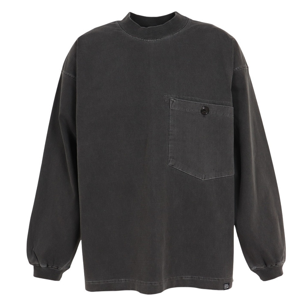 クリフメイヤー（KRIFF MAYER）（メンズ）長袖Tシャツ ロンT ピグメント 胸ポケットタフロンT 2233108-17:CHARCOAL チャコール 春 トップス モックネック 綿100