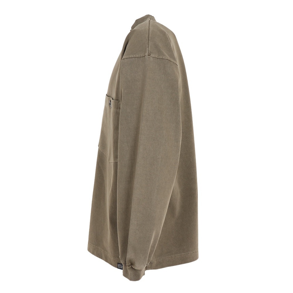 クリフメイヤー（KRIFF MAYER）（メンズ）長袖Tシャツ ロンT ピグメント 胸ポケットタフロンT 2233108-69:KHAKI カーキ 春 トップス モックネック 綿100