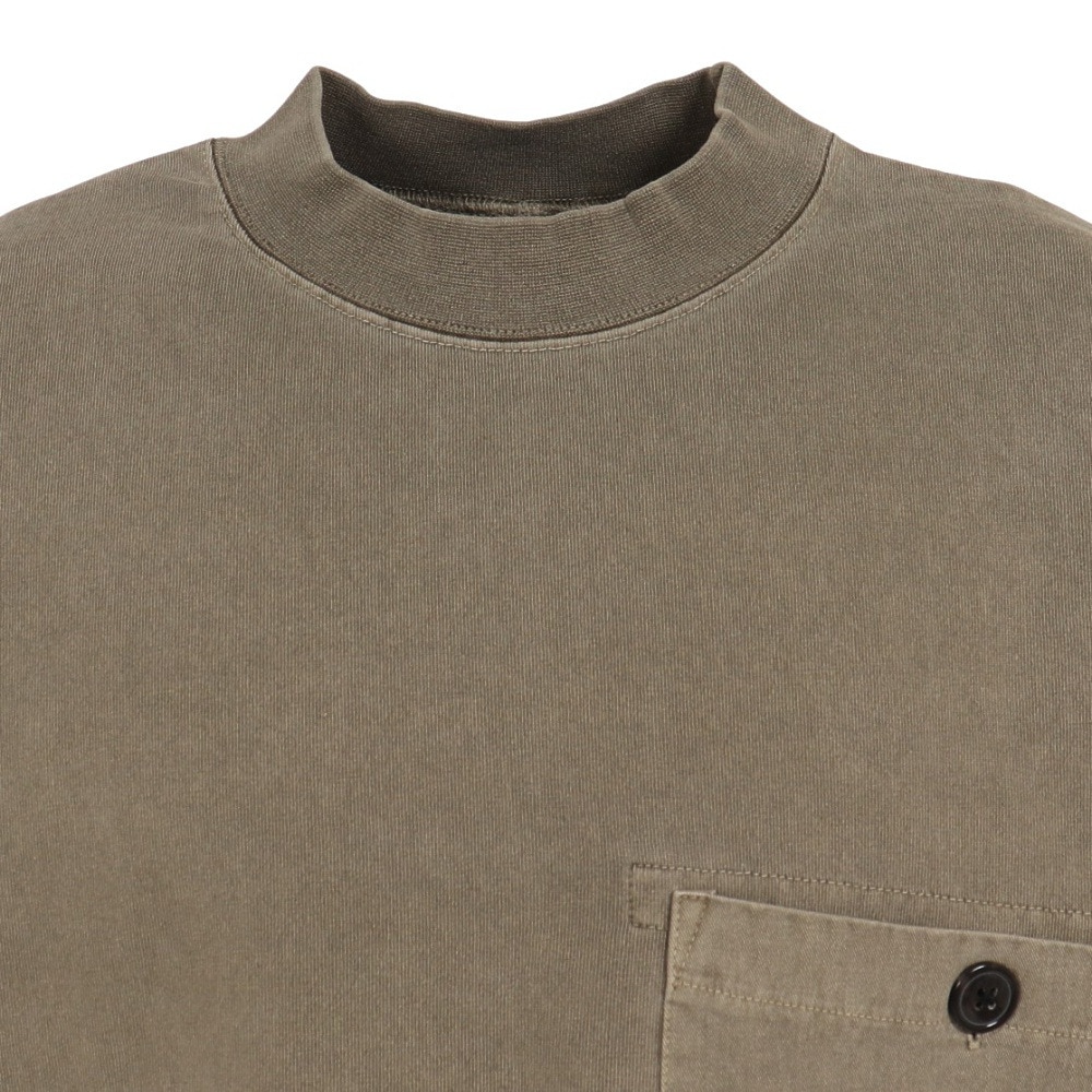 クリフメイヤー（KRIFF MAYER）（メンズ）長袖Tシャツ ロンT ピグメント 胸ポケットタフロンT 2233108-69:KHAKI カーキ 春 トップス モックネック 綿100
