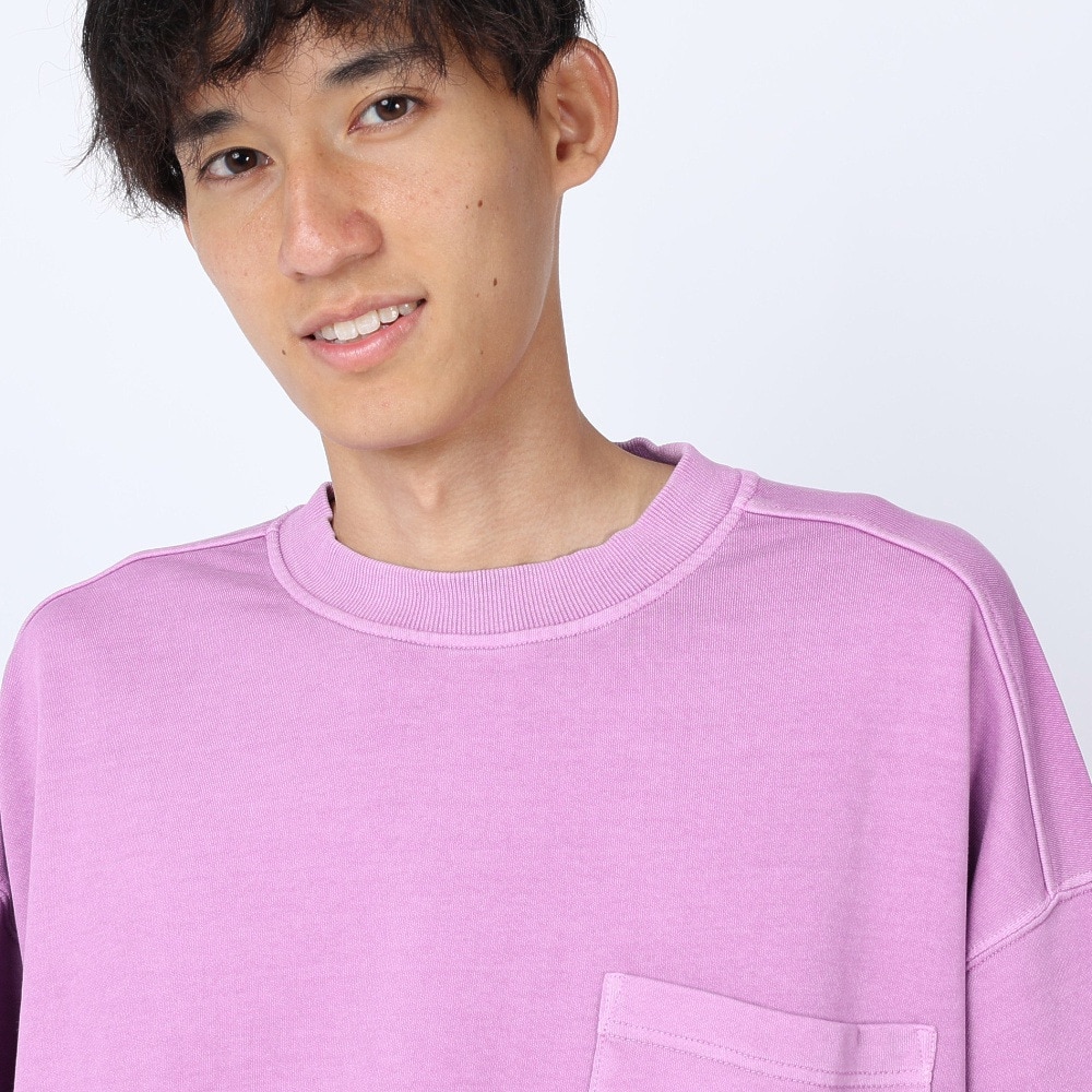 パワー・トゥ・ザ・ピープル（POWER TO THE PEOPLE）（メンズ）ピグメント裏毛 BigTシャツ 3301030-76 LIL ライラック 春 カットソー 5分袖 ゆったりTシャツ