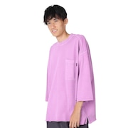 (メンズ)ピグメント裏毛 BigTシャツ 3301030-76 LIL ライラック 春 カットソー 5分袖 ゆったりTシャツ
